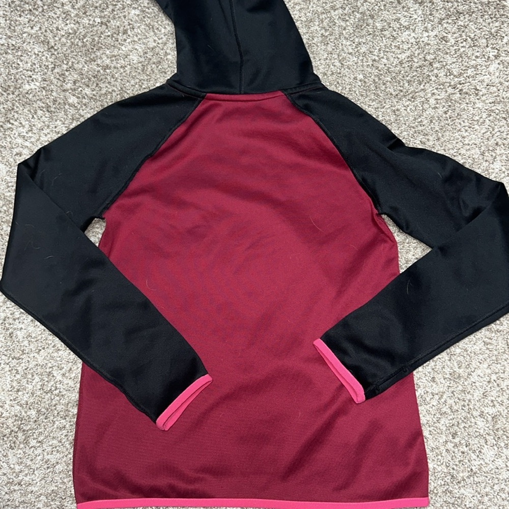 Nike girls red, black and hot pink swoosh hoodie, girls large - Picture 2 of 6